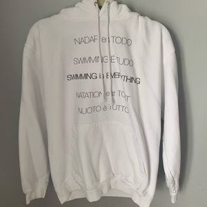 Swim With Issues White Swimming Graphic Hoodie